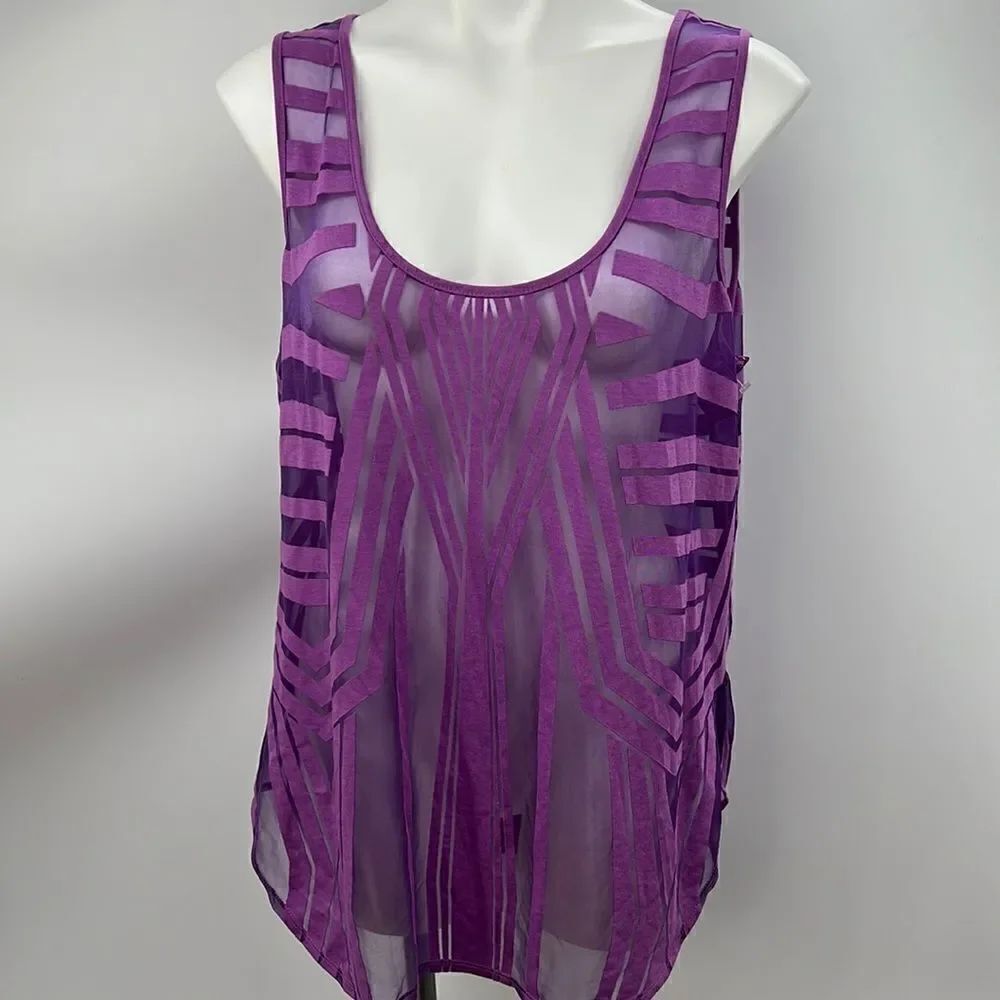 Worthington purple sheer sleeveless tank XL